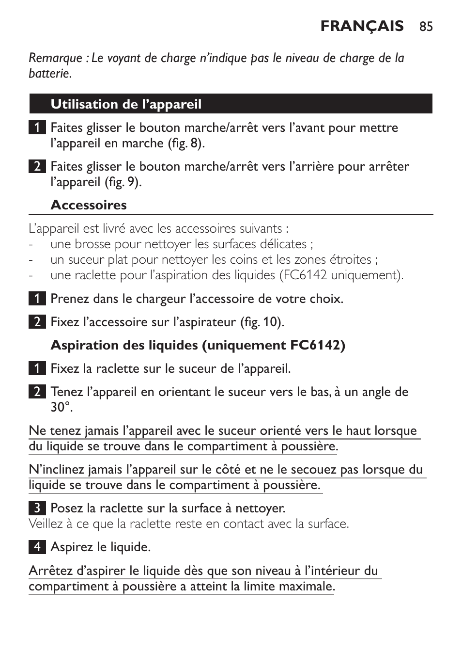 Philips MiniVac Handstaubsauger User Manual | Page 85 / 172