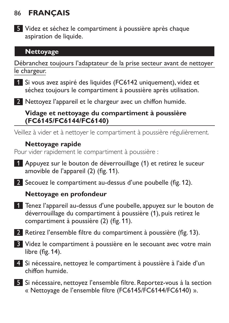 Philips MiniVac Handstaubsauger User Manual | Page 86 / 172