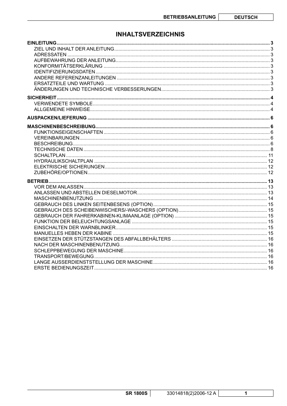 Nilfisk-ALTO SR 1800S User Manual | Page 3 / 118