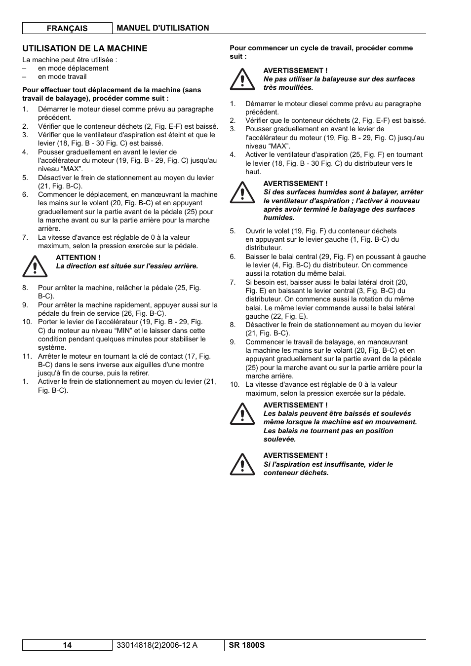Nilfisk-ALTO SR 1800S User Manual | Page 42 / 118