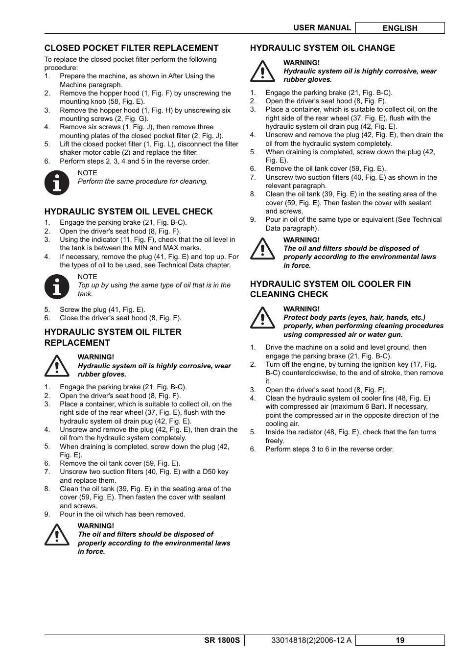 Nilfisk-ALTO SR 1800S User Manual | Page 73 / 118
