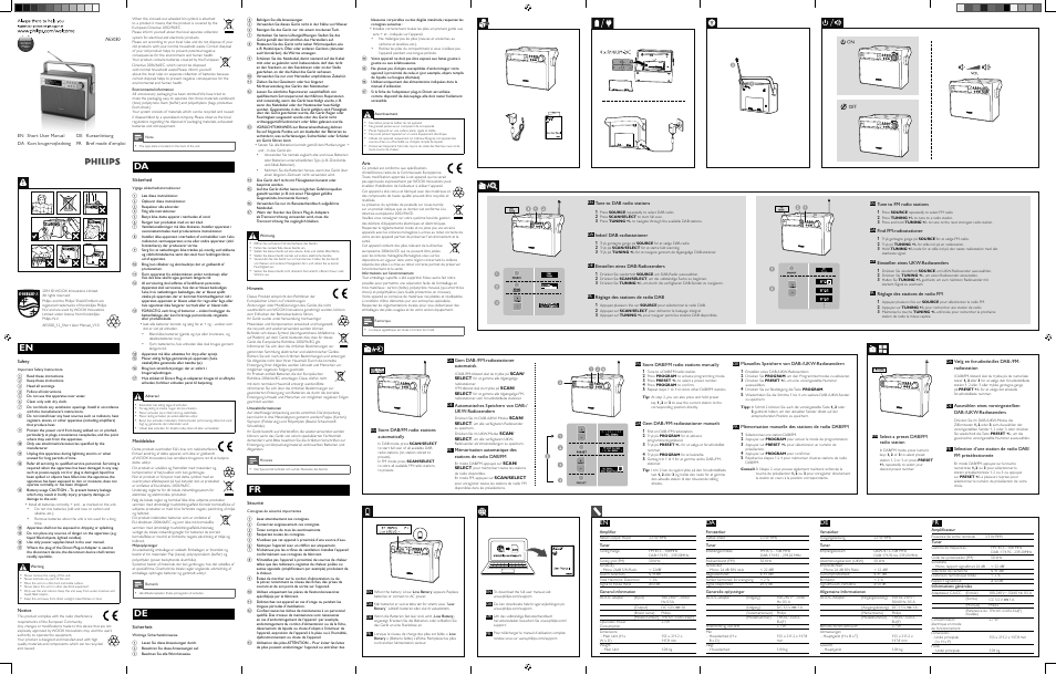 Philips Tragbares Radio User Manual | 2 pages