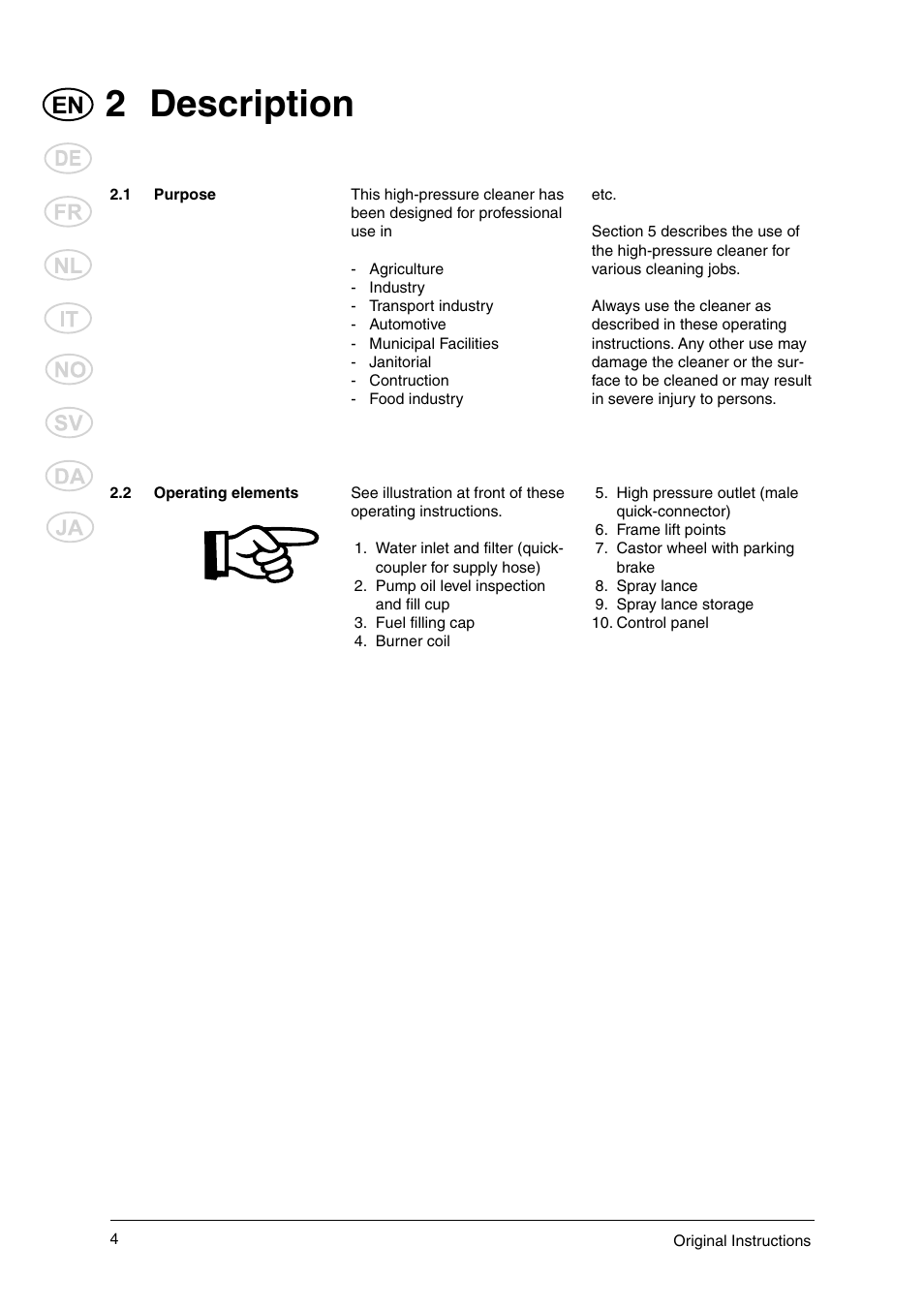 2 description | Nilfisk-ALTO 106269015 User Manual | Page 6 / 24