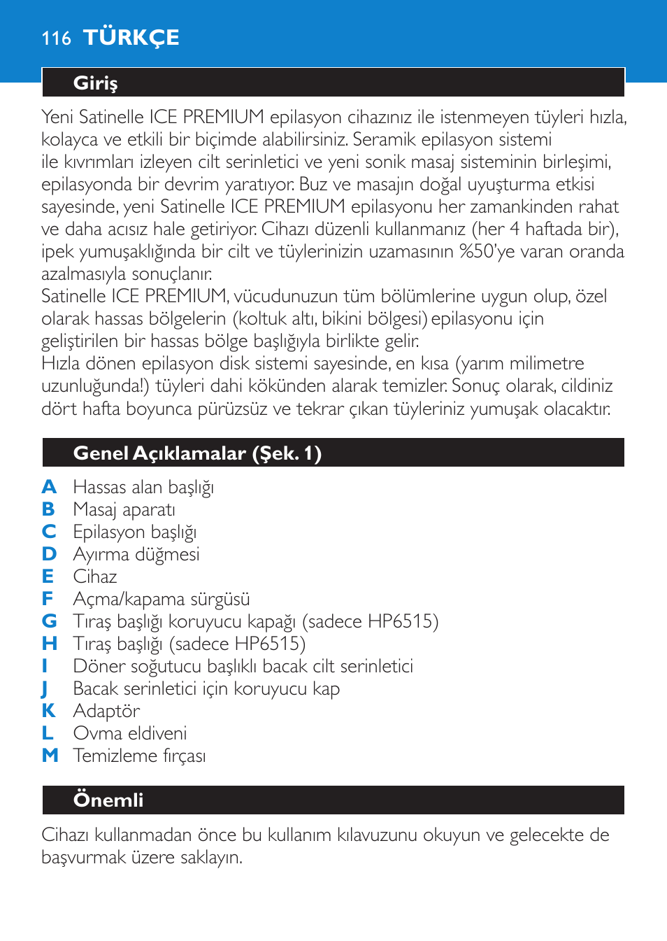 Philips Satinelle Ice Premium Epilierer User Manual | Page 116 / 136