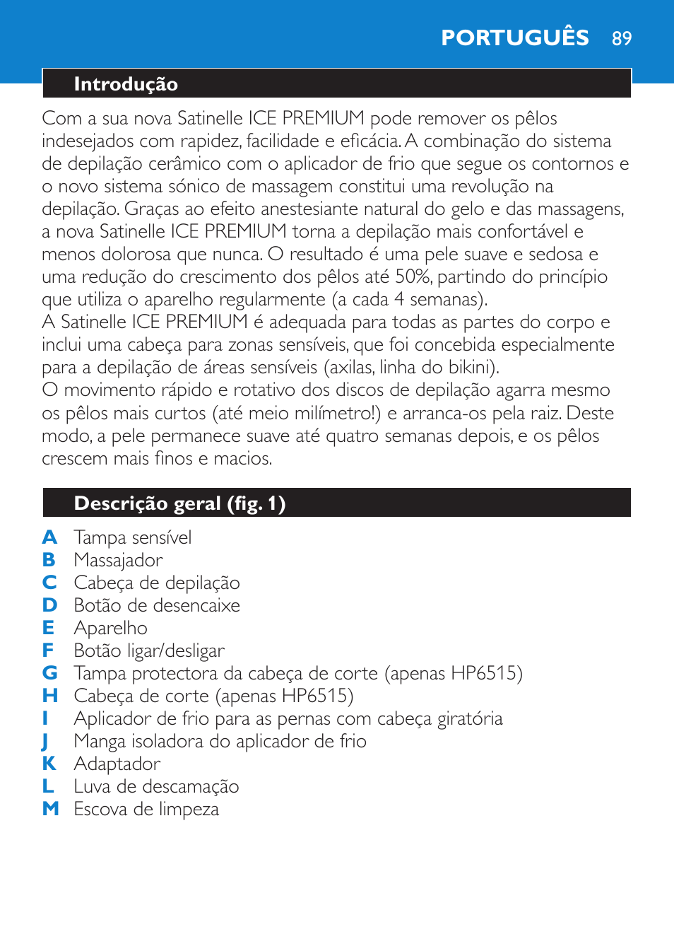 Philips Satinelle Ice Premium Epilierer User Manual | Page 89 / 136