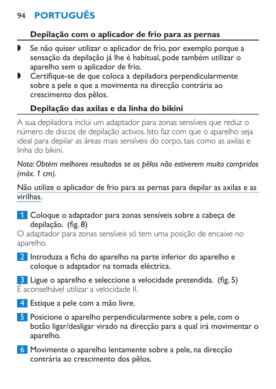 Philips Satinelle Ice Premium Epilierer User Manual | Page 94 / 136