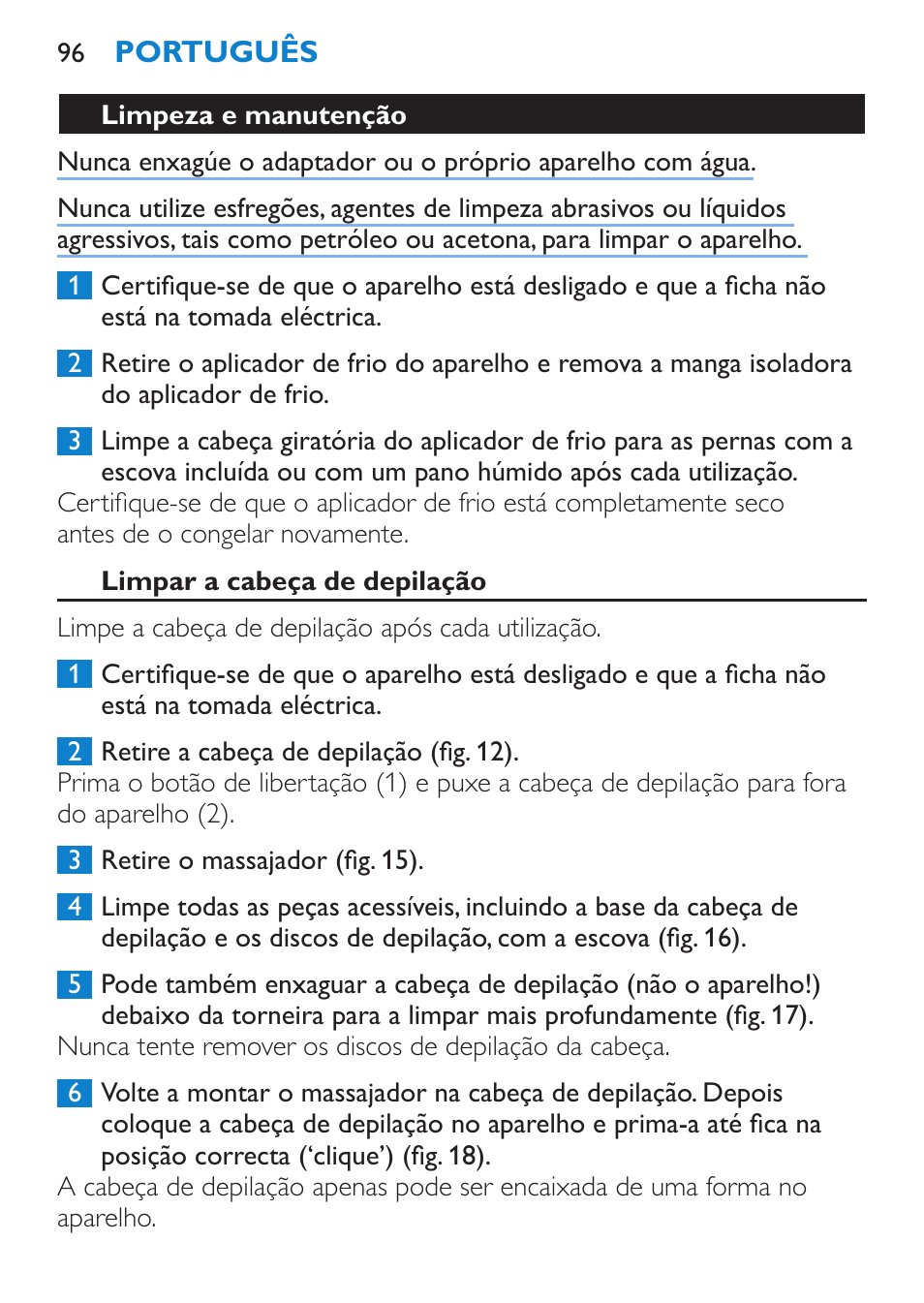 Corte (apenas hp6515), Utilizar a luva de descamação | Philips Satinelle Ice Premium Epilierer User Manual | Page 96 / 136