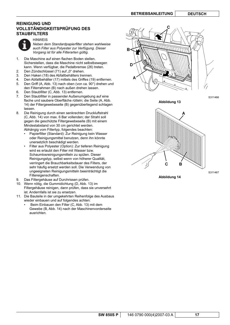 Nilfisk-ALTO SW 850S P User Manual | Page 20 / 88