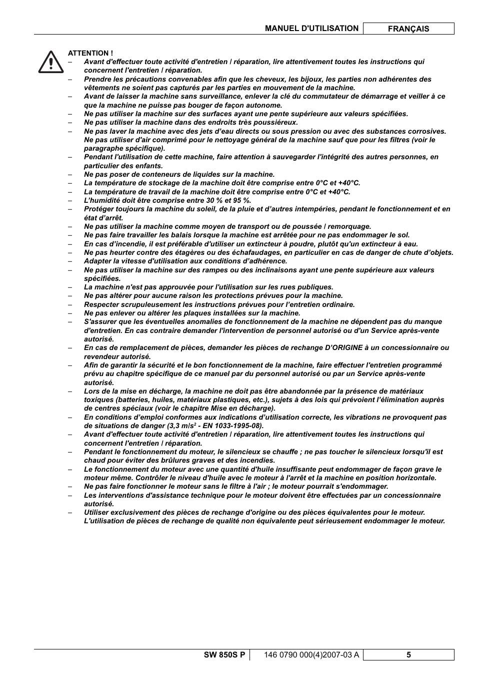 Nilfisk-ALTO SW 850S P User Manual | Page 28 / 88