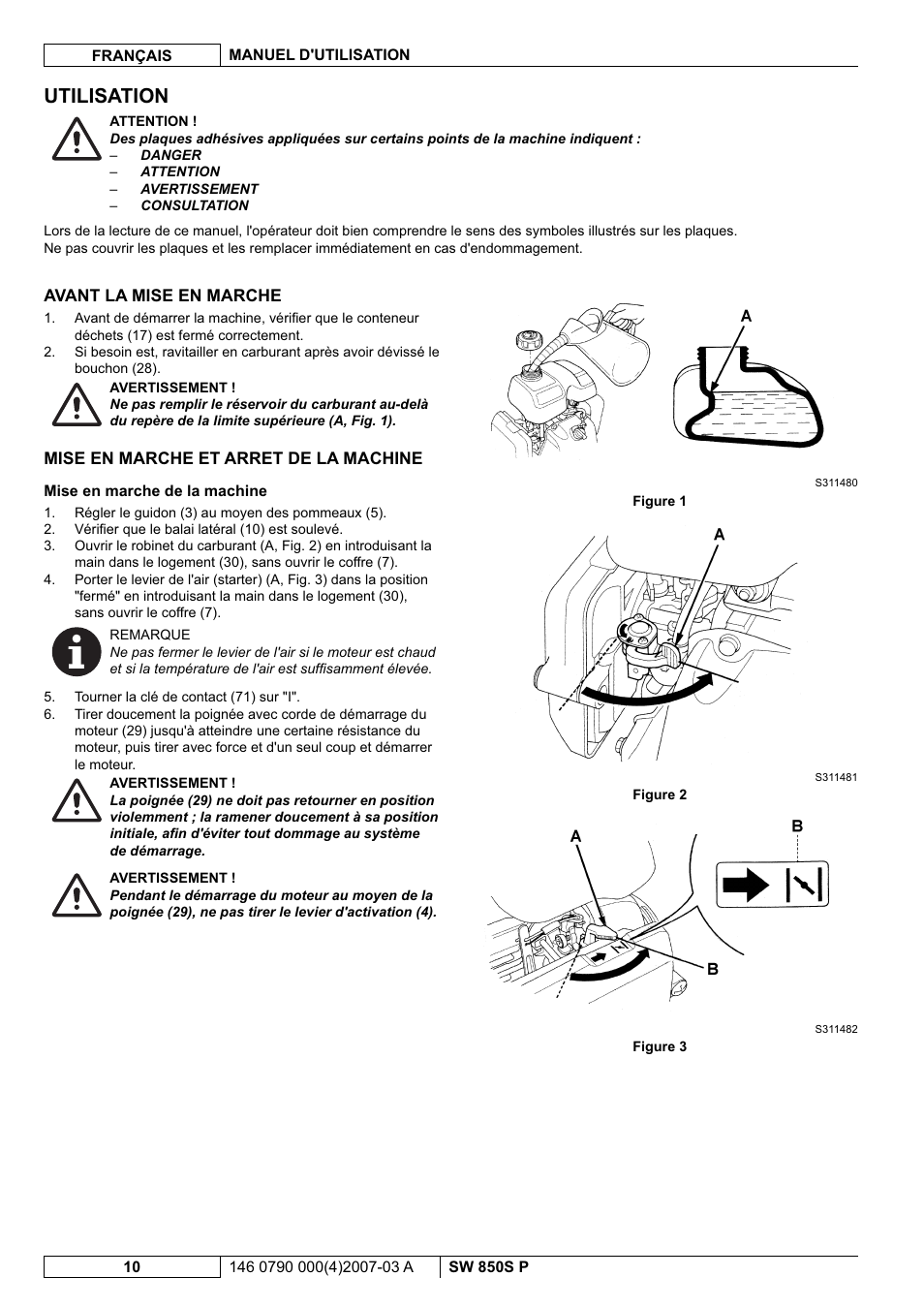 Utilisation | Nilfisk-ALTO SW 850S P User Manual | Page 33 / 88