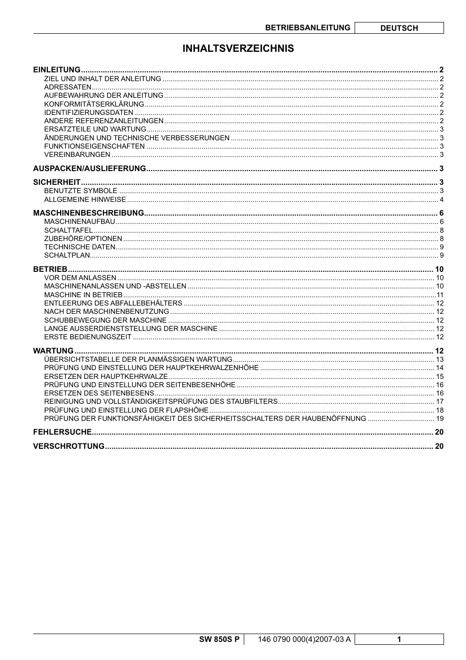 Nilfisk-ALTO SW 850S P User Manual | Page 4 / 88