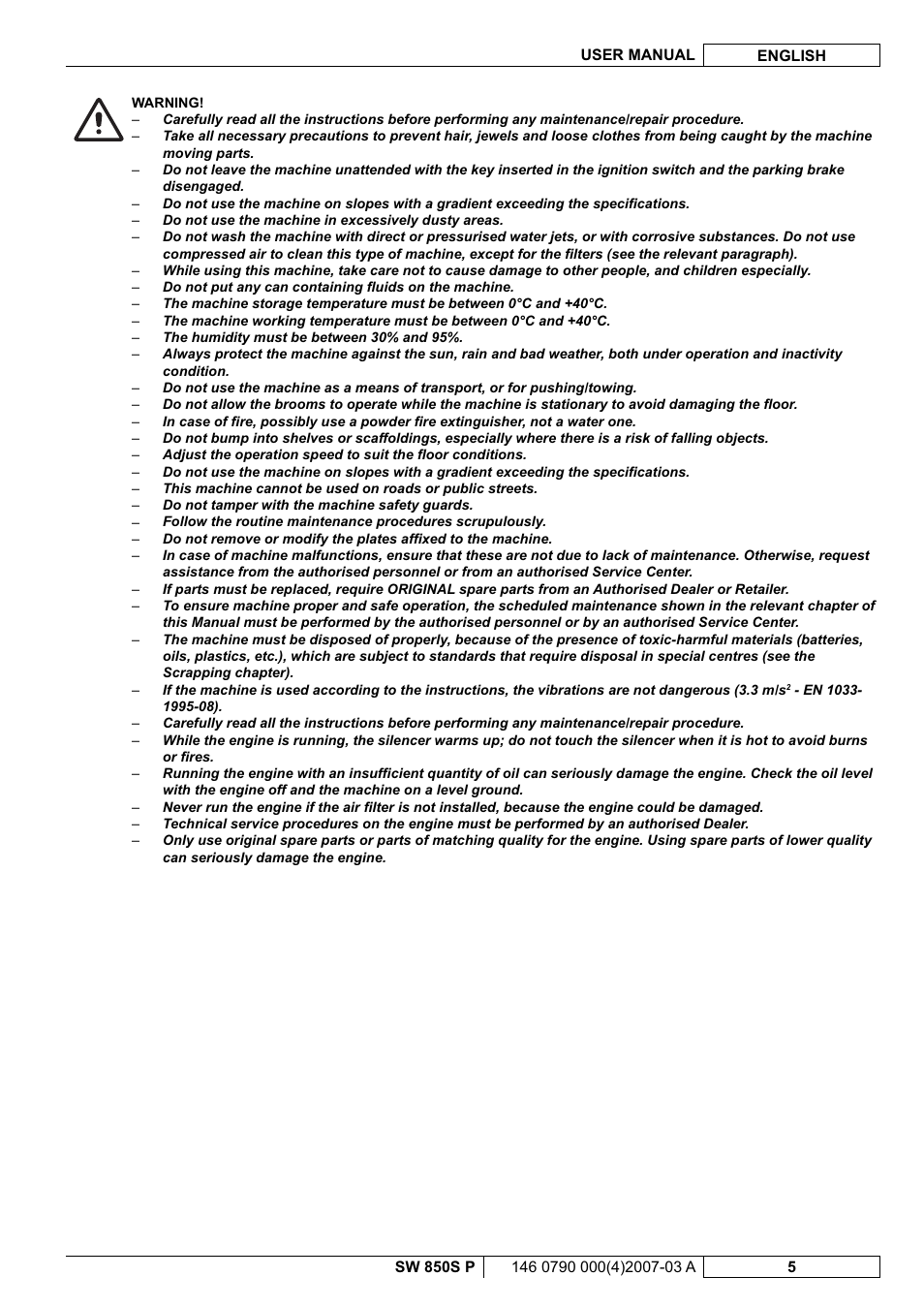 Nilfisk-ALTO SW 850S P User Manual | Page 48 / 88