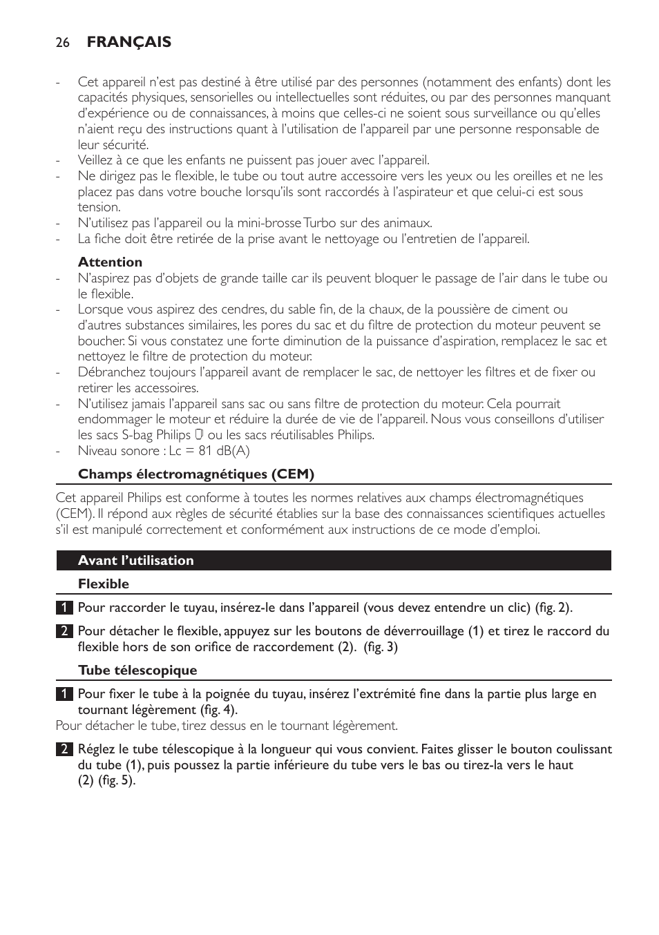 Philips EasyLife Staubsauger mit Beutel User Manual | Page 26 / 68