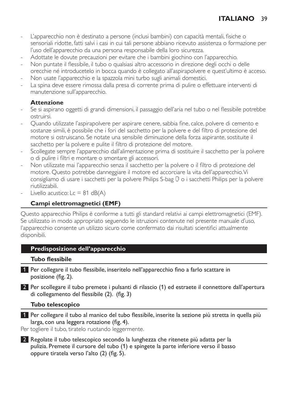Philips EasyLife Staubsauger mit Beutel User Manual | Page 39 / 68