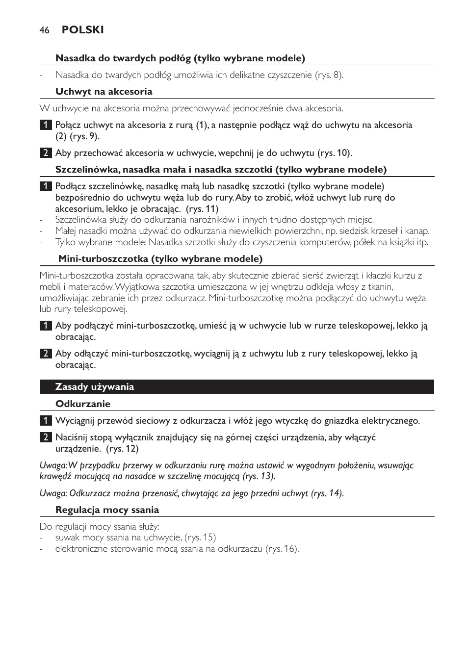 Philips EasyLife Staubsauger mit Beutel User Manual | Page 46 / 68