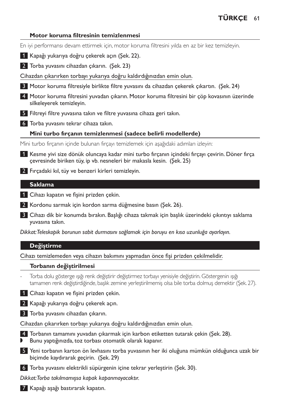 Philips EasyLife Staubsauger mit Beutel User Manual | Page 61 / 68