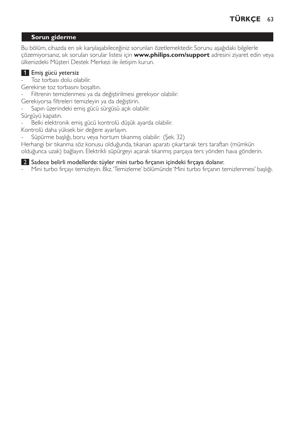 Philips EasyLife Staubsauger mit Beutel User Manual | Page 63 / 68
