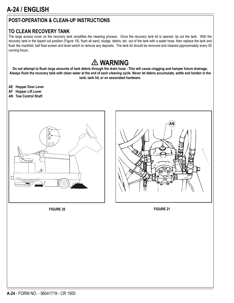 Warning, A-24 / english | Nilfisk-ALTO CR 1500 User Manual | Page 24 / 76