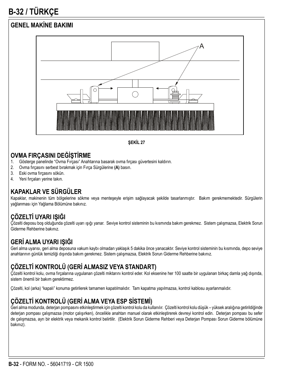 B-32 / türkçe | Nilfisk-ALTO CR 1500 User Manual | Page 68 / 76