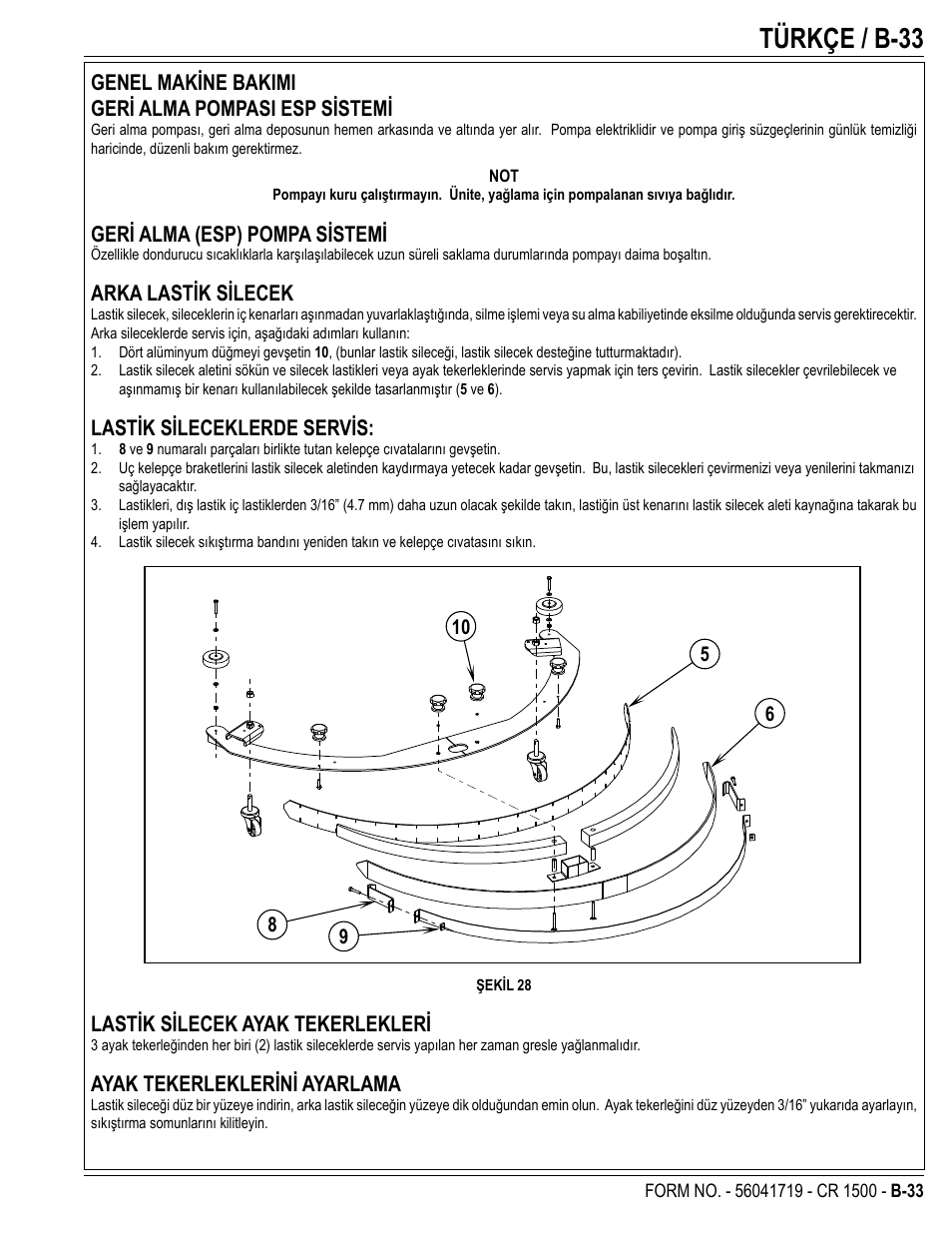 Türkçe / b-33 | Nilfisk-ALTO CR 1500 User Manual | Page 69 / 76