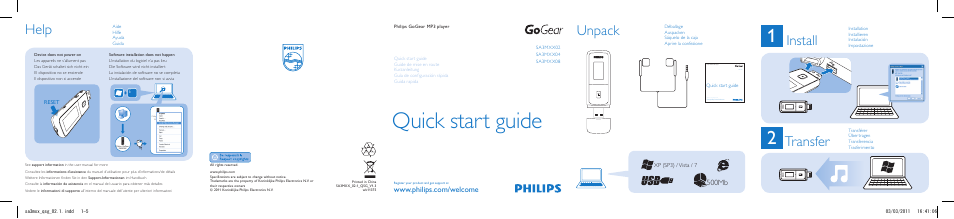 Philips GoGEAR MP3-Player User Manual | 2 pages