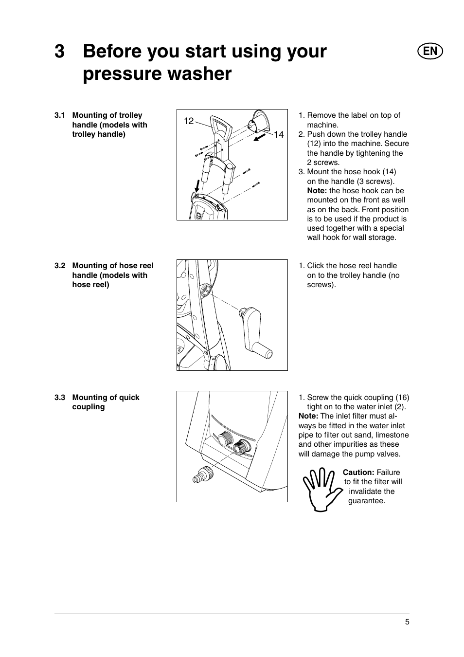 3 before you start using your pressure washer | Nilfisk-ALTO E 130.1 User Manual | Page 5 / 19