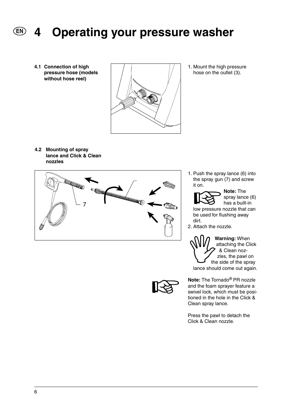 4 operating your pressure washer | Nilfisk-ALTO E 130.1 User Manual | Page 6 / 19