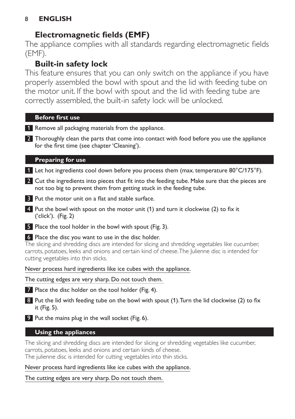 Philips Jamie Oliver Schneideturm User Manual | Page 8 / 44
