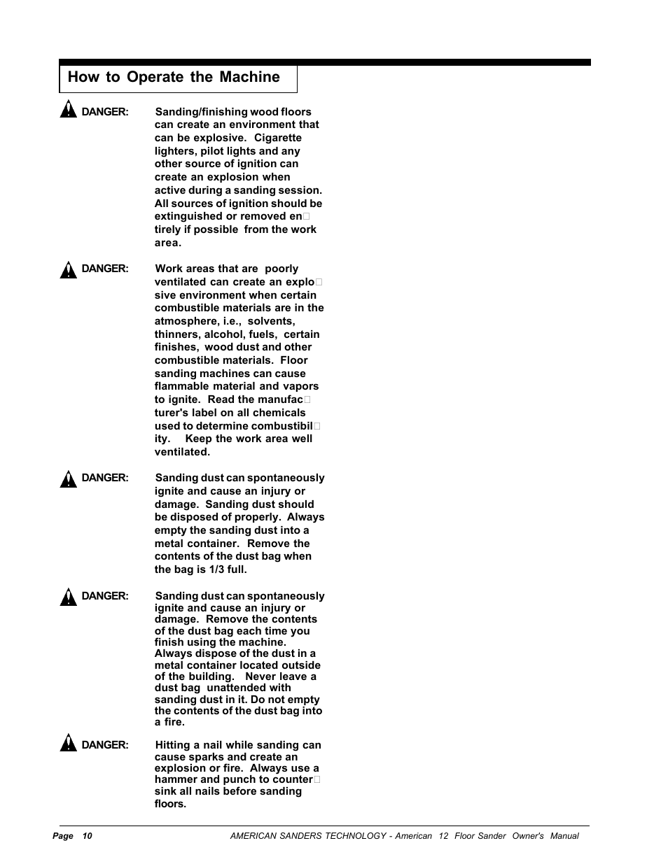 How to operate the machine | Nilfisk-ALTO American 12 User Manual | Page 10 / 30