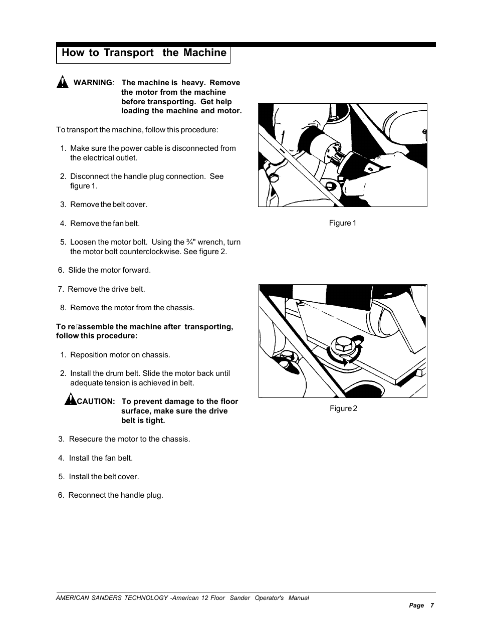 How to transport the machine | Nilfisk-ALTO American 12 User Manual | Page 7 / 30