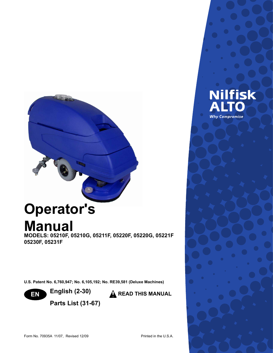 Nilfisk-ALTO SCRUBTEC 770 S 05220G User Manual | 68 pages