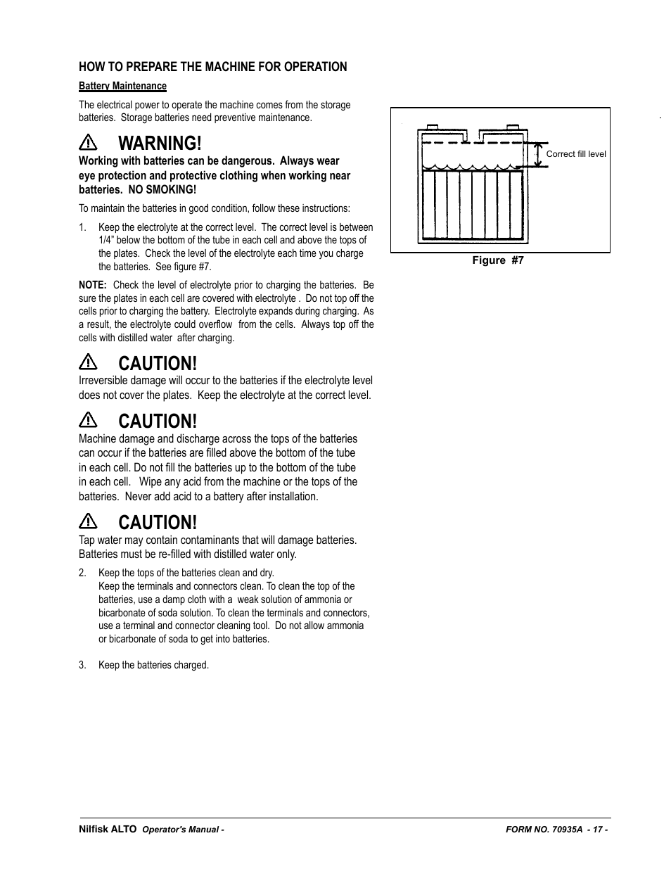 Warning, Caution | Nilfisk-ALTO SCRUBTEC 770 S 05220G User Manual | Page 17 / 68