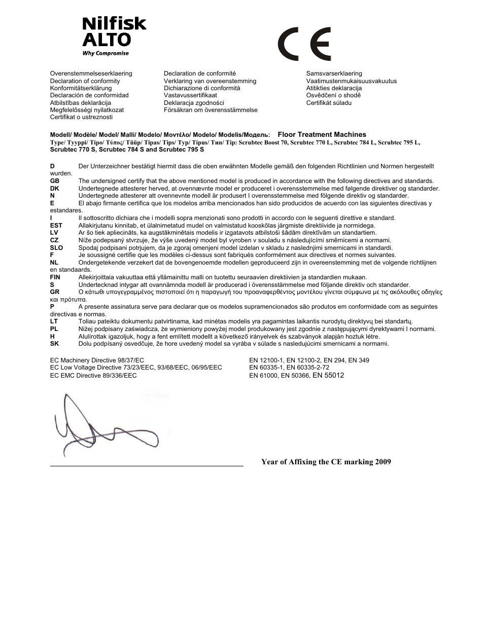 Nilfisk-ALTO SCRUBTEC 770 S 05220G User Manual | Page 66 / 68