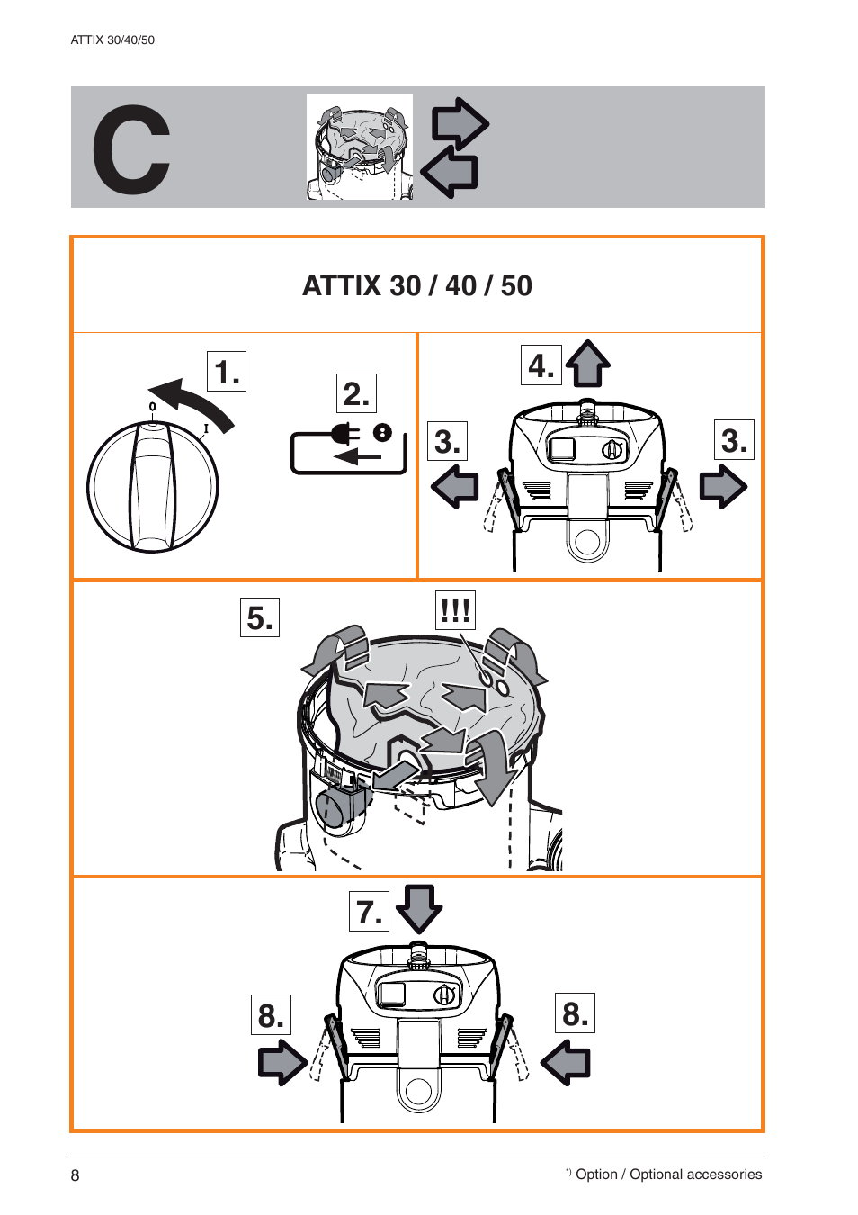 Nilfisk-ALTO ATTIX 30 / PC / XC User Manual | Page 8 / 16