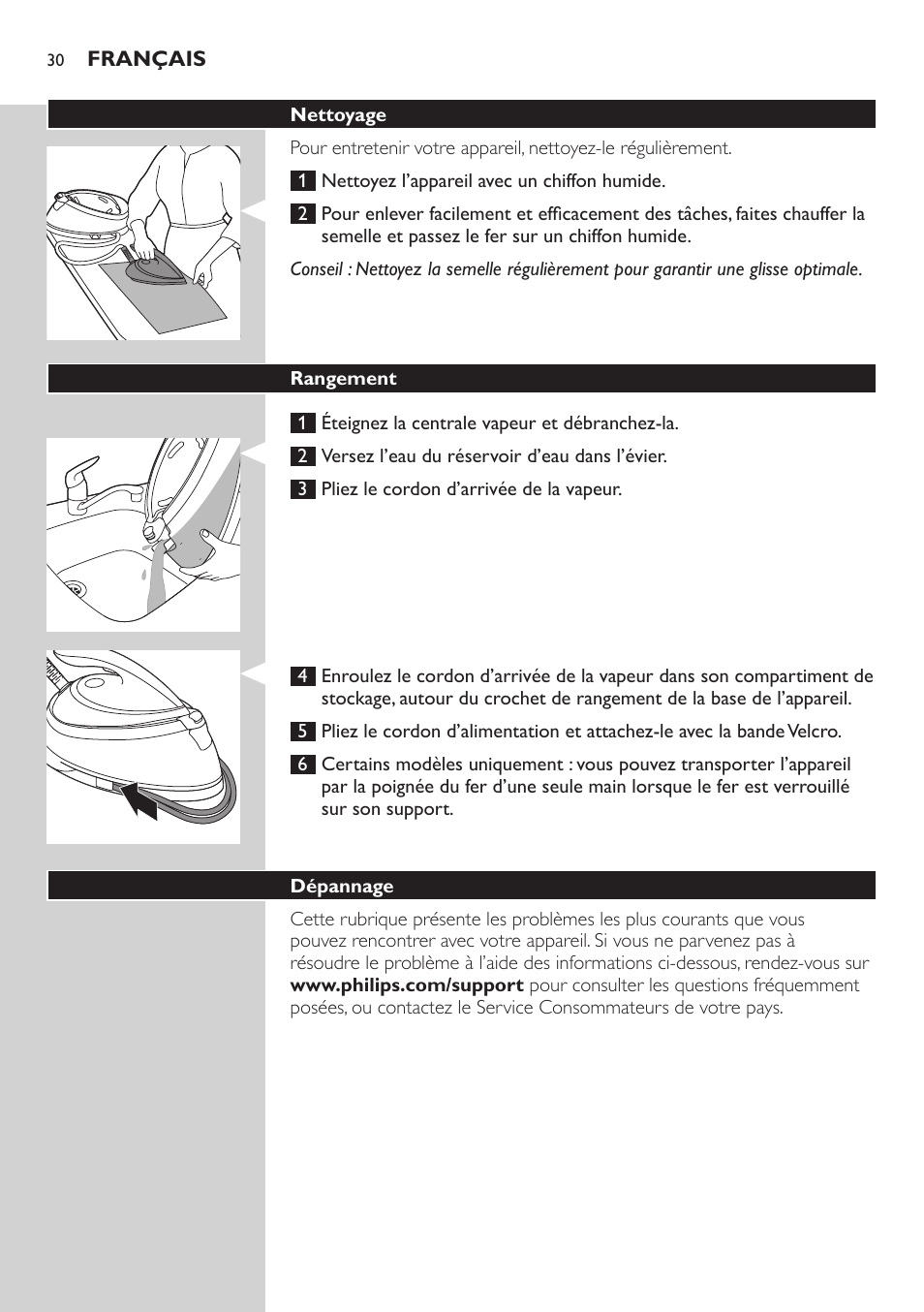 Philips PerfectCare Pure Dampfbügelstation User Manual | Page 30 / 34