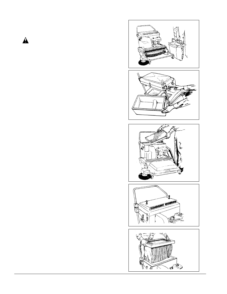 How to empty debris hopper, Cartridge (panel) filter, Cleaning panel filter | Air dry, Accordion type cloth filter, How to clean the cloth filter | Nilfisk-ALTO SPS-28 E User Manual | Page 10 / 28