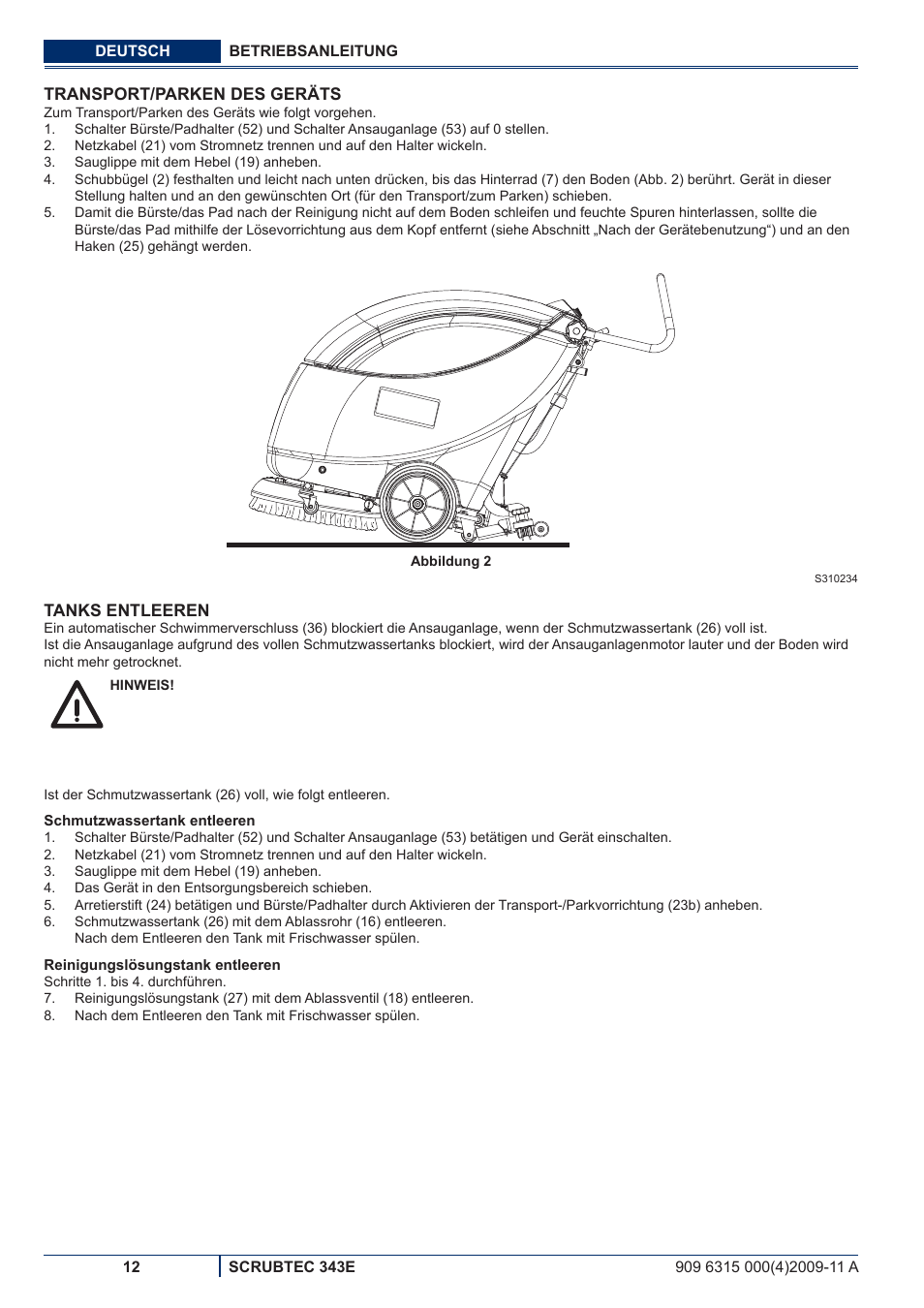 Nilfisk-ALTO SCRUBTEC 343E User Manual | Page 14 / 76