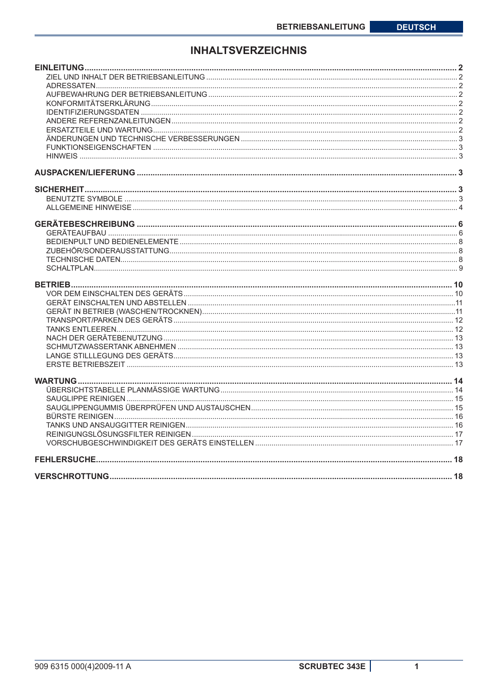 Nilfisk-ALTO SCRUBTEC 343E User Manual | Page 3 / 76