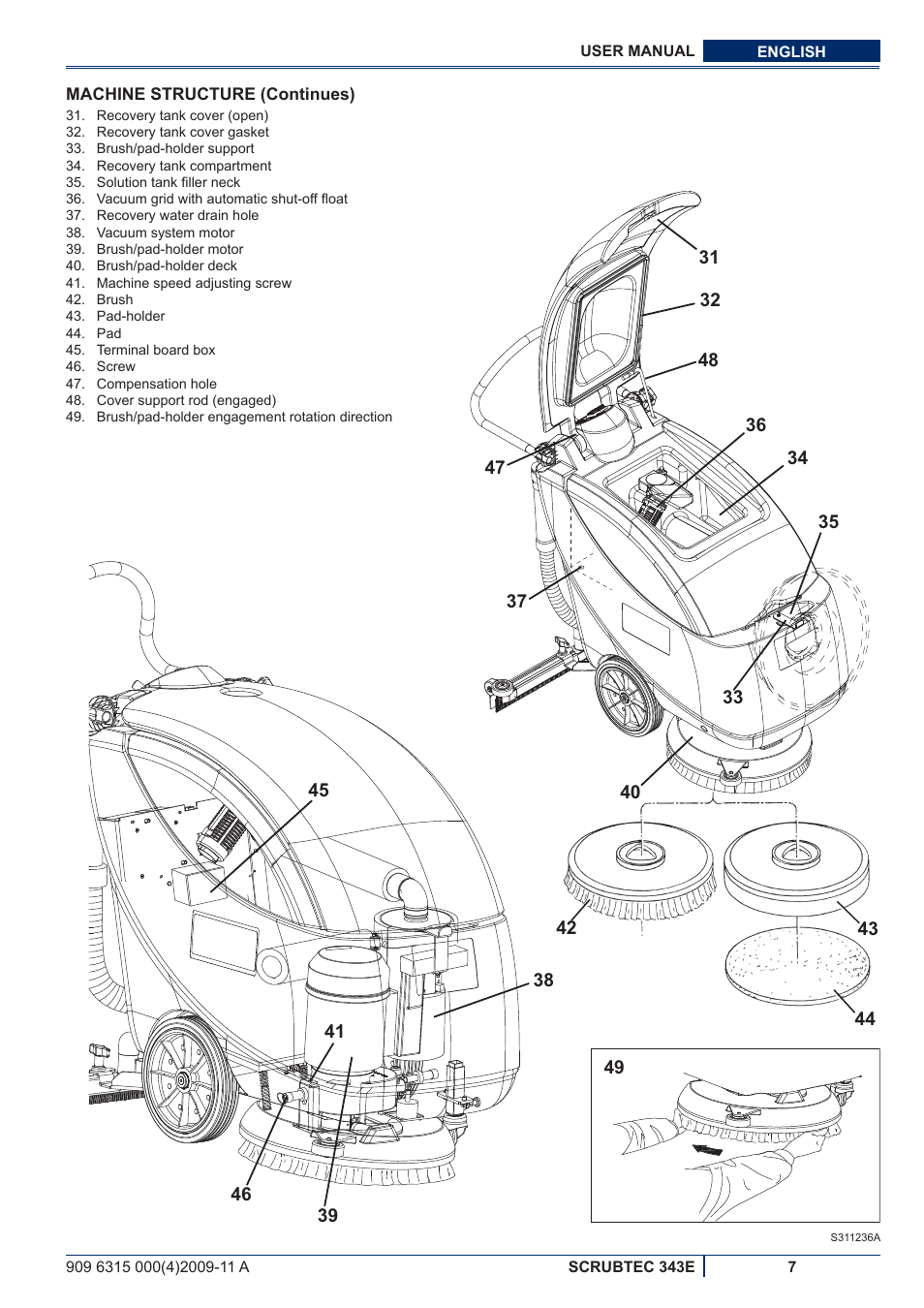 Nilfisk-ALTO SCRUBTEC 343E User Manual | Page 45 / 76