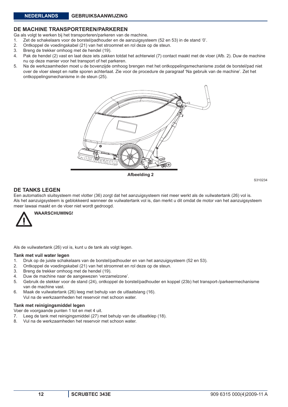 Nilfisk-ALTO SCRUBTEC 343E User Manual | Page 68 / 76