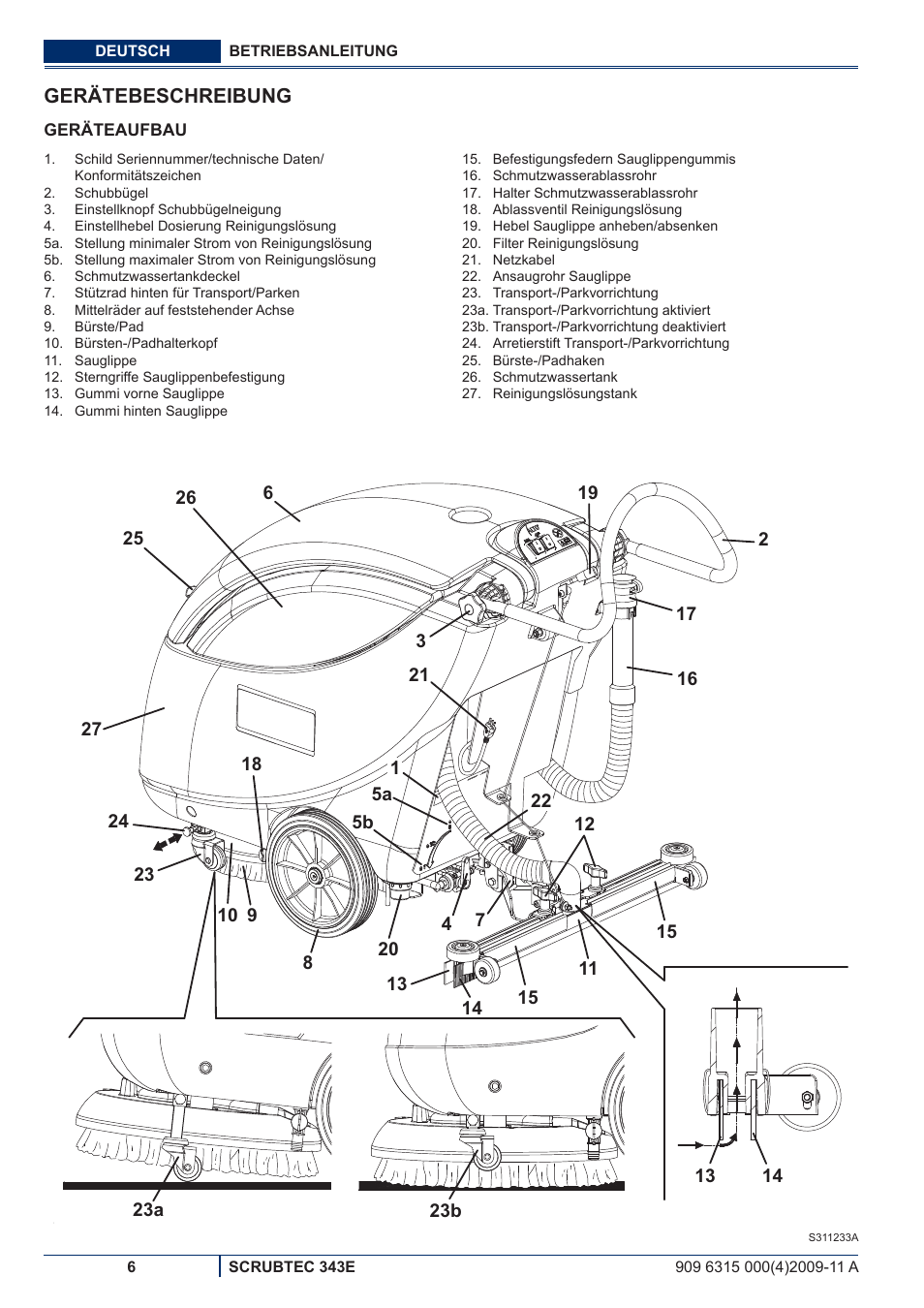 Gerätebeschreibung | Nilfisk-ALTO SCRUBTEC 343E User Manual | Page 8 / 76