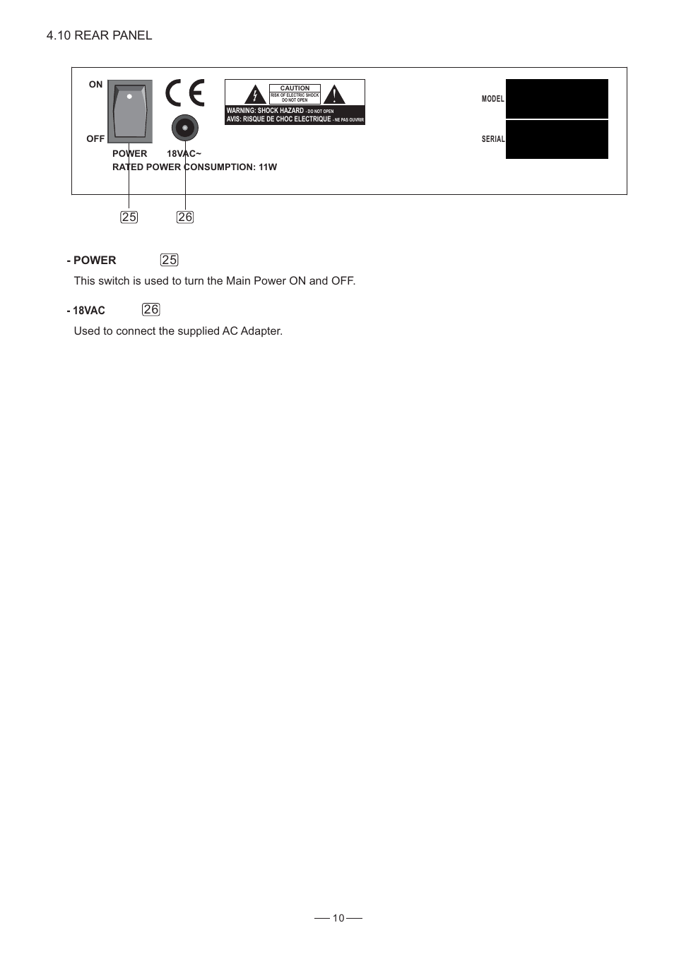 10 rear panel | Nilfisk-ALTO S-6 User Manual | Page 11 / 18