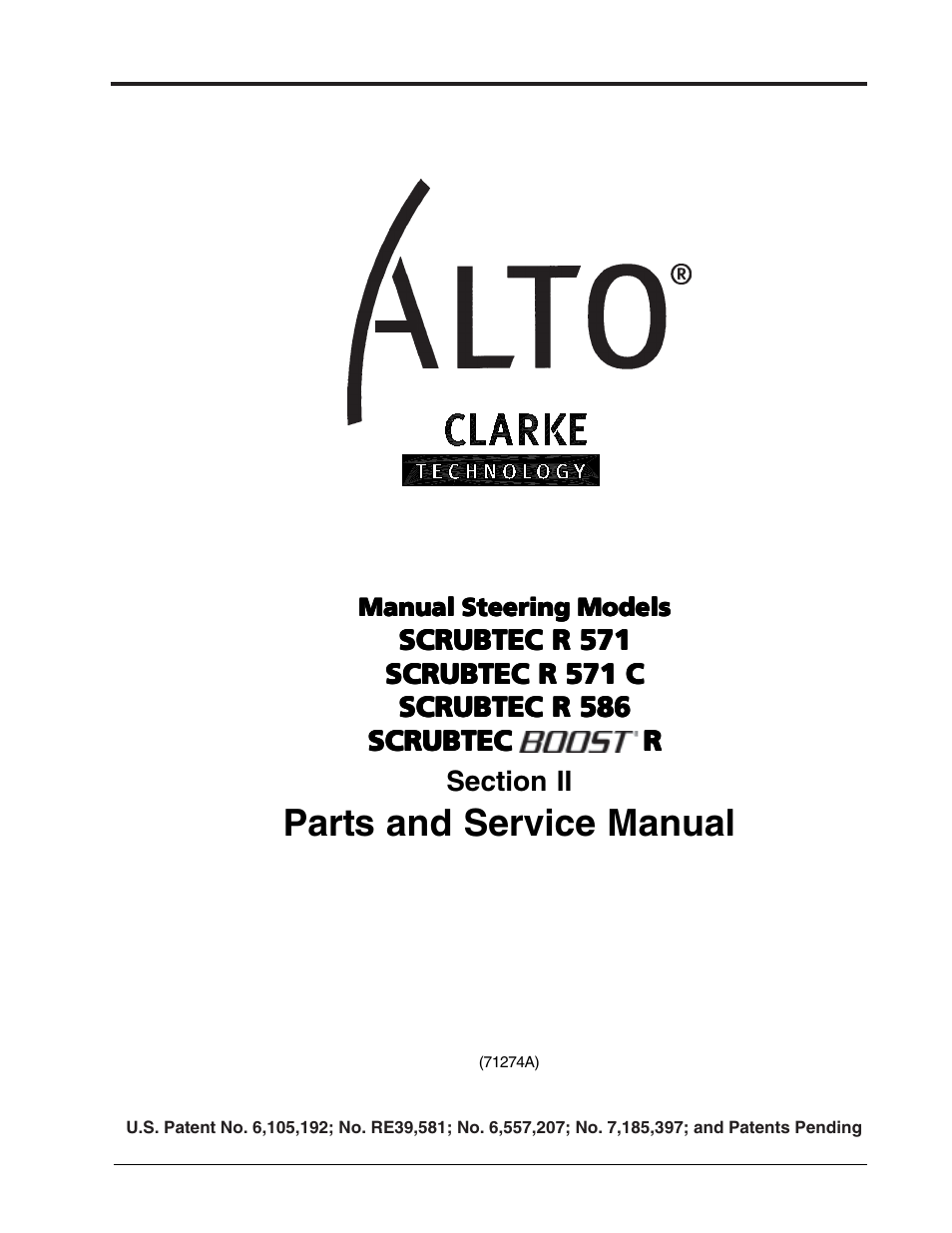 Parts and service manual, Scrubtec r 571 | Nilfisk-ALTO R 571 User Manual | Page 31 / 72