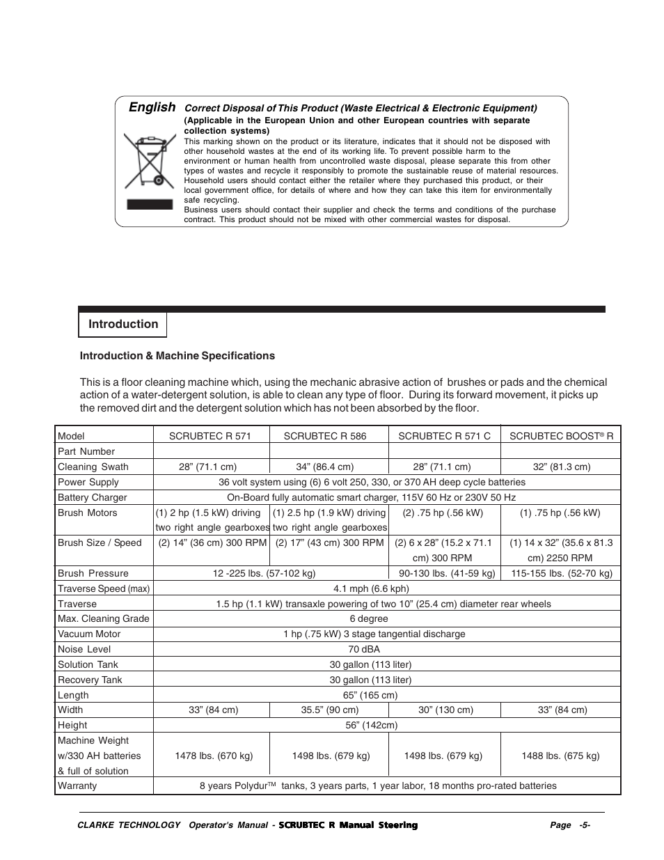 English | Nilfisk-ALTO R 571 User Manual | Page 5 / 72