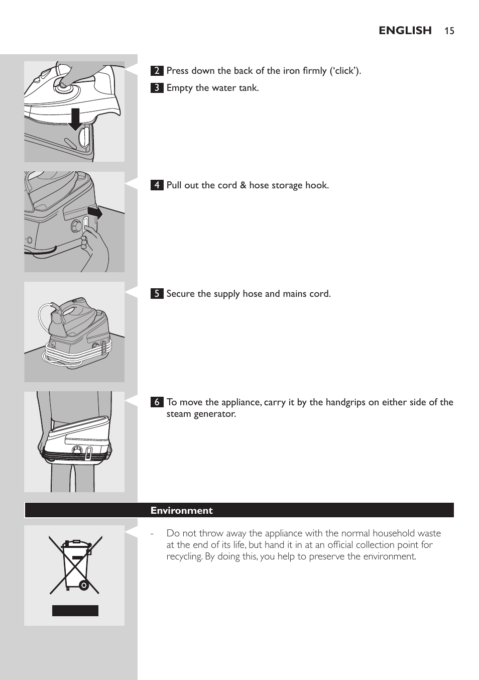 Environment | Philips Dampfbügelstation User Manual | Page 15 / 194