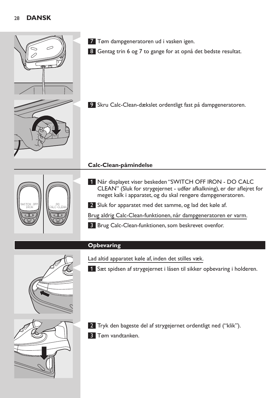 Philips Dampfbügelstation User Manual | Page 28 / 194