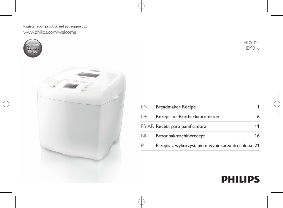 Philips Daily Collection Brotbackautomat User Manual | 28 pages