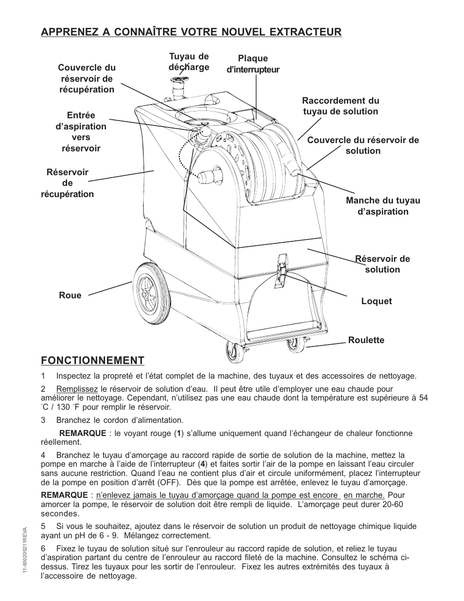 Fonctionnement, Apprenez a connaître votre nouvel extracteur | Nilfisk-ALTO MX 521 H User Manual | Page 14 / 80