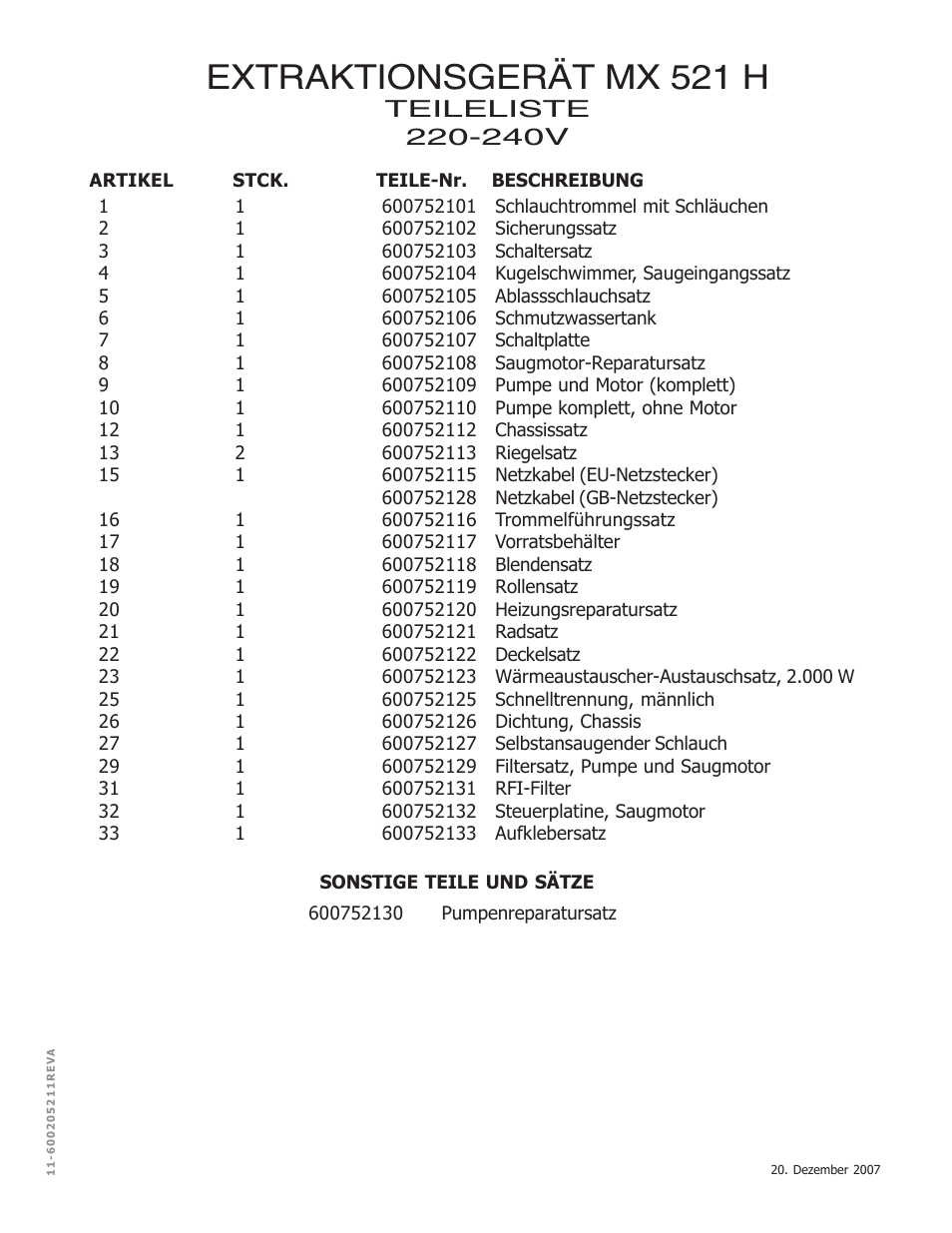 Extraktionsgerät mx 521 h | Nilfisk-ALTO MX 521 H User Manual | Page 47 / 80