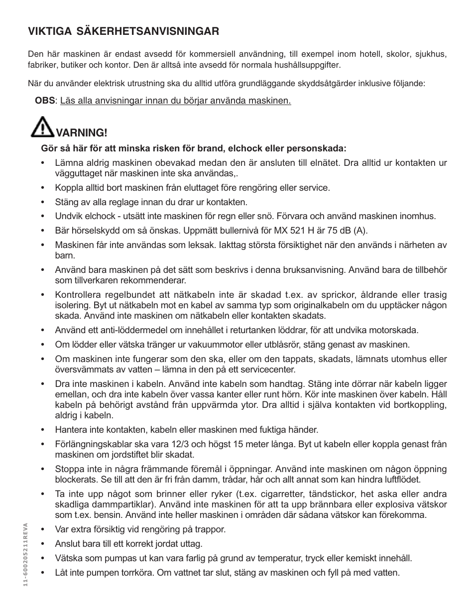 Nilfisk-ALTO MX 521 H User Manual | Page 52 / 80